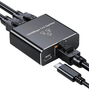 Разветвитель Rj45, адаптер Gigabit Ethernet от 1 до 2, удлинитель сетевого кабеля для Интернета 1000 м, разъем Rj45 для ПК, ТВ-приставки, маршрутизатора