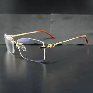 Montature per occhiali quadrati piccoli senza montatura Montature per occhiali in metallo Occhiali vintage Occhiali Desinger Luxury Carter Occhiali trasparenti Framel Fill Prescrizione
