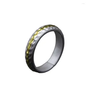 Küme halkaları en kaliteli altın gümüş çarpışma yüzüğü erkek mücevherler klasik çekiç deseni erkekler endeks parmak aksesuarları ayarlanabilir