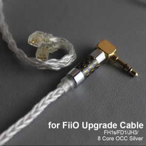 Aksesuarlar 8 Çekirdek Beyaz Kablo FIIO FH1S FD1 JH3 Kulaklıklar Gümüş Kaplama HIFI Yükseltme Kablosu OCC 4.4mm Denge 2.5 3.5mm Mikro