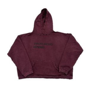 Erkekler için 24ss hoodies yüksek kaliteli giyim yok edilmiş yıkanmış rahat gevşek tişörtü