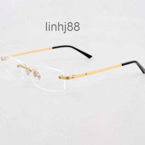 Güneş Gözlüğü Çerçeveleri Marka Vintage Rimless Titanyum Okuma Kadın Erkek Gözlükler Çerçeve Optik Kare Gözlük