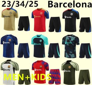 24/25 Barcelona TREINOS Camisa de futebol Barcelona Conjunto AUBA PEDRI GAVI 23/24 Nova roupa esportiva adulto infantil manga curta colete camisa de treinamento moletom de qualidade