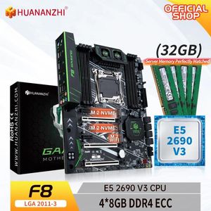 Motherboards HUANANZHI X99 F8 LGA 2011-3 XEON Motherboard With Intel E5 2690 V3 4 8G DDR4 ECC Memory Combo Kit Set NVME SATA