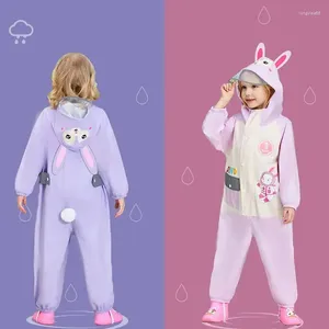 Yağmurluk çocuklarının onesie karikatür yağmur teçhizatı anaokulu bebek kız kızlar yürüyüş yağmurluk yüksek bahar iplikleri panço