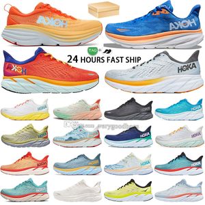 Hoka One Clifton 8 Erkek Koşu Ayakkabı Atletik Ayakkabı Bondi 8S Karbon X 2 Spor Sakinler Şok Emici Yol Moda Adam Kadın Meyzi Tasarımcı Spor Sneaker Clifton 9-45