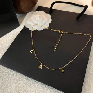 Designer de luxo moda colar gargantilha corrente 925 prata banhado 18k banhado a ouro aço inoxidável carta pingente colares para mulheres jóias 2024226