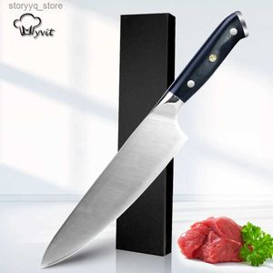 Mutfak Bıçakları Mutfak Bıçağı 8 İnç Şef Et Japon bıçakları Yüksek Karbon Paslanmaz Çelik 4116 Alman Çelik Sebzeli Meyve Pişirme Aracı Seti Q240226