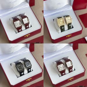 Mens relógios designer relógio mulheres quartzo pulseira de couro relojes moda clássico formal quadrado relógios de luxo de alta qualidade preto vermelho verde à prova d'água xb013