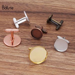 Boyute 20 adet Lot 6 Renk Yuvarlak 12mm 14mm 16mm 18mm 20mm Cabochon Base manşet bağlantıları boş tepsiye çerçeve diy mücevher bulguları Comp203d