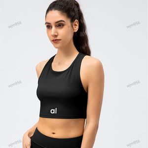 Al0 LL Выравнивание майка Top U Bra Yoga Outfit Женщины летняя сексуальная футболка с твердым урожаем для рукавов модный жилет с плавным ребристым ребристу