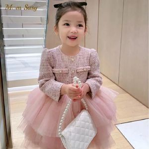 Bebek Kız Prenses Tutu Elbise Zarif Bebek Toddler Patchwork Vintage Vestido Partisi Doğum Günü Kıyafetleri 110y 240223