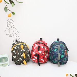 Кошелек корейской моды, зимняя детская супер крутая рюкзак с динозавром, детский милый холст для начальной школы, школьный рюкзак, оптовая продажа, Drop Delive Dhouu