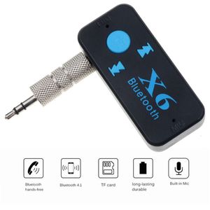 Приемник X6 3.5aux, автомобильный беспроводной Bluetooth-адаптер громкой связи, можно вставить в TF-карту