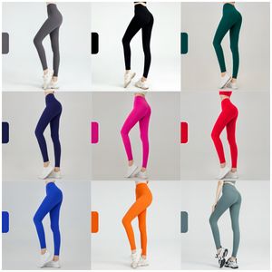 LU158 Garip iplik, yüksek bel ve kalçaları olmayan yeni ürün, kadınlar için fitness pantolonunu kaldırma, fırçalanmış sporlar