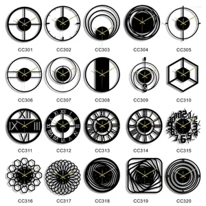 Wall Clocks 3D Stereo Black Digital Clock For Home Decor Simple Sticker Wanduhr Schwarz