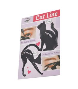 2 в 1 трафарет для подводки глаз с кошкой, универсальный трафарет для глаз, шаблон для кошки, карта для макияжа, простые советы по макияжу, Tools9202055