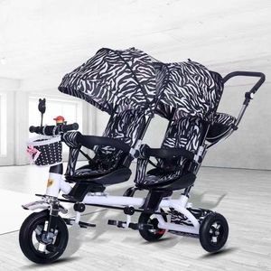 Twins Wholesale- Passeggino Passeggino per bici per bambini Seggiolini Baby per gemelli Passeggini pieghevoli a tre ruote Personalizzazione manuale Marchio di lusso Materiale di alta qualità