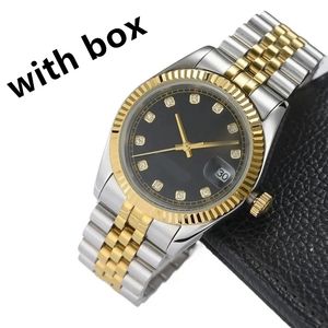 Diamond Watches Yüksek Kalite Datjust Luxury Saatler Siyah Beyaz Pembe Dial Water Proof Orologio Safir Erkekler Kadınlar Kolluluğu Sıradan Resmi SB008