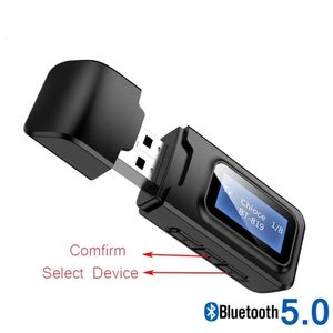 Yeni 2'si Bluetooth USB 5.0 Kablosuz LCD Ekran Ses Verici Alıcı Adaptörü