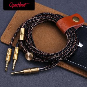 Аксессуары OpenHeart 8 Core Cable для наушников от 1 до 2 кекса 3,5/2,5/4,4 мм обновлять серебряные кабели 1,4 м. Личность