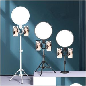 Handy-Fotozubehör 10 26 cm LED-Selfie-Ringlicht P Ographie Video-Ringlichtständer Stativfüllung Dimmbare Lampe Trepied Dr Dhyxh