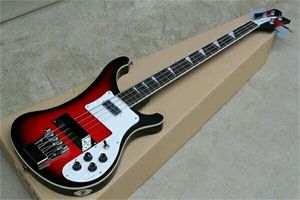 4-струнная электрическая бас-гитара, черный круг, красный заводской запас, цвет может быть изменен по индивидуальному заказу.