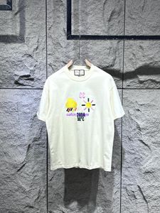 24SS Tasarımcı T-Shirt İtalyan Paris T-Shirt Moda Erkek ve Kadınlar High Street Büyük Boy Boyut T-Shirt Yaz Nefes Alabası Tee Karikatür İşlemeli Mektup Gömlek 620