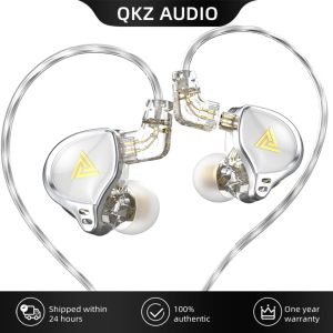 Auricolari QKZ AK6Zeus Auricolari cablati Bass Dynamic Driver In Ear Auricolare Spina da 3,5 mm Placcatura in argento Cavo audio Monitor Cuffie