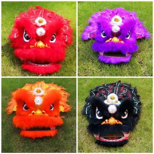 Rpyal Lion Dance Mascot Costume Kid idade 5-10 Cartoon Pure Wool Props Sub Play Engraçado Desfile Outfit Vestido Esporte Tradicional Festa Carnaval 291F