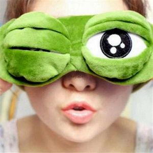 Маски для сна, зеленая лягушка, мультяшный милый чехол для глаз, грустная 3D маска для глаз, чехол для сна, забавный подарок для взрослых и детей #237371