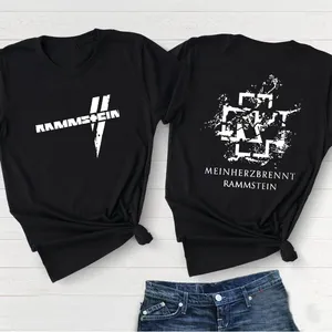 Kadın Tişörtleri Amazing Band Europe Tour Tee Tee Büyük Boy Kukla Master Müzik Müzik Konseri Müzik Merkez T-Shirt Street Giyin