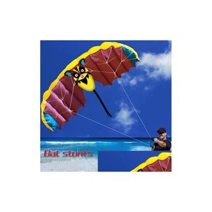 Uçurtma Aksesuarları 1.4m Yumuşak Yarasa Tasarımı Uçurtma Çift Çizgi Dublör Sport Parafoil Uçurtma Uçan Aracı Seti Açık Hava Sporları Eğlenceli Del Del Dhy4l