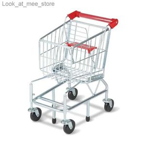 Carrinhos de compras Melissa Doug carrinho de compras de brinquedo com estrutura de metal resistente Q240227