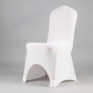 Promoção de estoque Spandex branco com uma capa de cadeira de Banquet Lycra frontal