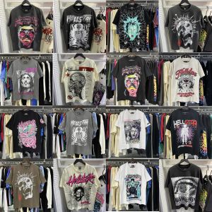 2024 SSS Tasarımcı Hellstar Gömlek Erkek Tişörtler Kısa Kollu Tee Erkek Kadın Yüksek Kaliteli Sokak Giyim Hip Hop T Shirt Hell Star Hellstar Kısa S-XL