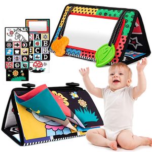 Siyah Beyaz Bebek Zemin Aynası Karın Zaman Duyusal Oyuncaklar 6 12 Ay Bebekler Montessori Geliştirme Tarama 240223