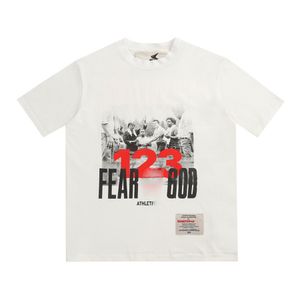 Primavera/verão feminino novo designer de manga curta camiseta masculina hip hop em torno do pescoço camisa de algodão puro