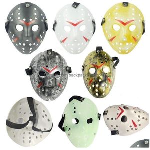 Parti Maskeleri 12 Stil FL Yüz Maskerade Maskeleri Jason Cosplay Skl Vs Cuma Korku Hokeyi Cadılar Bayramı Kostüm Korkunç Maske Festivali Del Del Dhplq