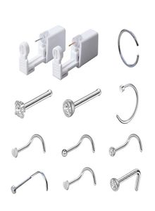 Disposable Safe Sterile Piercing Unit For Gem Nose Studs Piercing Gun Piercer Tool Machine Kit Earring Nose Stud Body Jewelry4532491