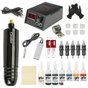 Máquina de tatuagem Hine Professional Kit Power Rotary Pen com cartucho de agulha Maquiagem permanente Iniciante Artista Drop Delivery Health Be Dhatr