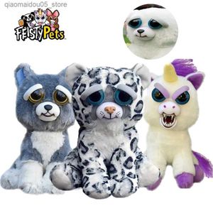 Peluş Bebekler Feisty Pets Eğlenceli Yüz Değişiklikleri Yumuşak Oyuncak Çocuklar İçin Kızgın Hayvanlarla Doldurulmuş Kar Leoparları Köpek Bebekler Ayı Pandas Q240227