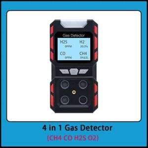 Dedektör Endüstriyel Gaz Analizörü Taşınabilir Çok Gaz Sızıntısı Dedektörü USB Şarj Edilebilir CH4 CO H2S O2 Gaz Test Merkezi Su Geçirmez Gaz Sensörü Alarmı