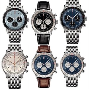 Erkek Tasarımcı İzle Navitimer Lady Paslanmaz Çelik Strap 50mm EW Fabrika Reloj Kronograf Moda Deri Yüksek Son Saat İş Olgun XB010 B4