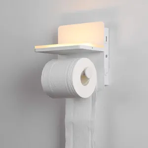 Duvar lambası kağıt havlu tutucu Modern LED ışık Switch usb şarj aplik mutfak banyo duvara monte doku