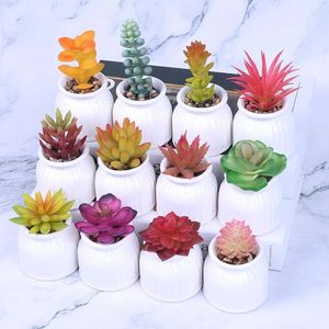 Dekoratif Çiçekler Yapay Etli Bitki Seramik Bonsai PVC Ev Masası Oturma Odası Dekorasyon Hediyeleri Arkadaş