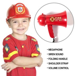 Hoparlörler Kids Megafon Konuşmacı Play Play Kids Fireman Megaphone Mini Bullhorn ile Siren Sesi