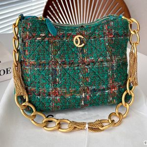 Kadınlar yün hobo omuz torbası altın metal zincir tasarımcı altı torba lüks marka çantası püskül zincir tasarım çanta cüzdan kart çantası debriyaj kapitone çanta elmas desen