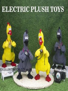 Elektrikli komik çığlık atan tavuk peluş oyuncak karikatür doldurulmuş hayvan dünyası cupbeer karaoke master süs Noel çocuk doğum günü GIR6812271