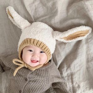 Saç Aksesuarları Kış Peluş Bebek Tavşan Kulakları Şapka Kalın Sıcak Kids Beanie Cap Kore tarzı Çocuklar Kızlar İçin Yumuşak Bonnet Erkekler Kulaksap Kapakları